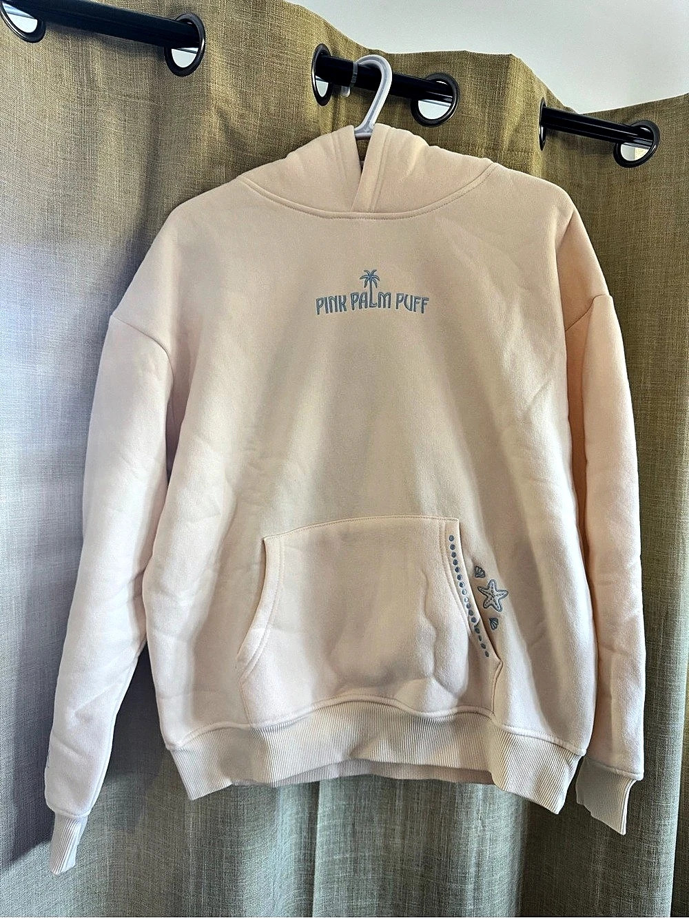 NEW Pink Palm Puff - "Live in the Moment" Hoodie in Pink (XS)